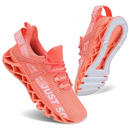 Women's Running Shoes Non Slip Athletic Tennis Walking Blade Type Sneakers Orange Pink